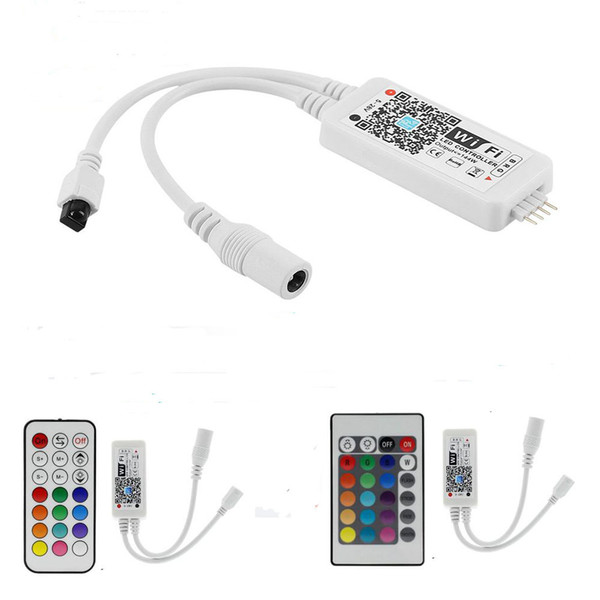 LED WiFi RGB Controller Mini DC12V With 24Key IR / 21Key RF Remote Control For RGB LED Strip Smart Phone APP Control