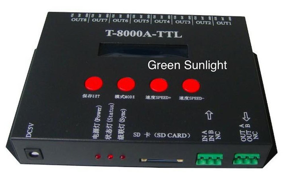 512 pixel light controller T8000A led controller for full color digital light control ic 1903 2811 6809