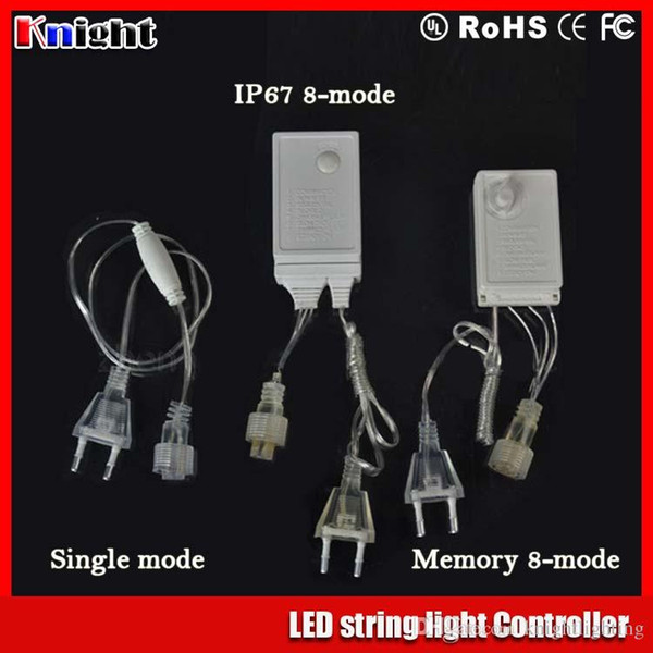 110V 220V string light controller,single mode/memory 8 modes string light controller waterproof flashing light EU US plug CE UL APPROVAL