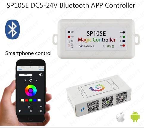 Bluetooth 4.0 SP105E Magic Controller DC5-24V 2048 Pixels for WS2811 2812 2801 6803 IC LED Strip Support IOS / Android APP