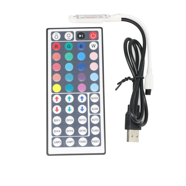 Edison2011 44 Keys IR USB Port Mini Remote Control Controller For 5050 3528 RGB LED Light Strip DC 5V