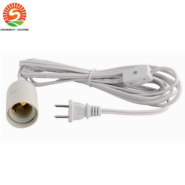 Wholesale-120pcs free shipping UL approved IQ lamp power cord us with on/off switch and E 26 lampholder and 12 feet long cable