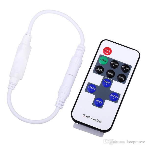 Led Dimmer Mini Controller Wireless RF Remote Controller Hot Sale for Single Color 5050/3528 Strip Light use 11 keys DHL Free Shipping