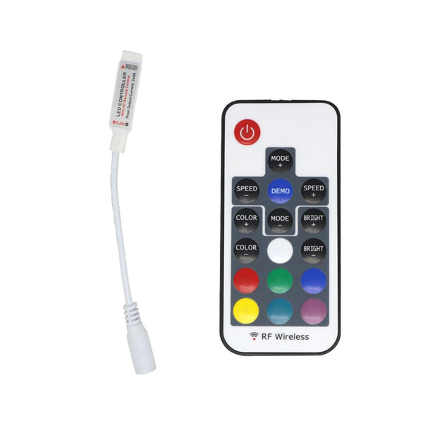 Mini RF Wireless Remote RGB Strip LED Remote Controller DC 5-24V 17 Keys 22 Modes Real 12A With Remote Controller for RGB Led Strip