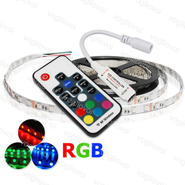 LED RGB Controller DC 12V-24V 12A 17key Mini RF Wireless Remote Dimmer For 5050 3528 RGB Flexible 144W 288W Strip Light DHL