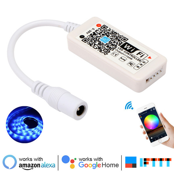 Wifi LED Smart Controller RGB LED Controller for RGB LED Strip Lights Compatible with Alexa Google Assistant