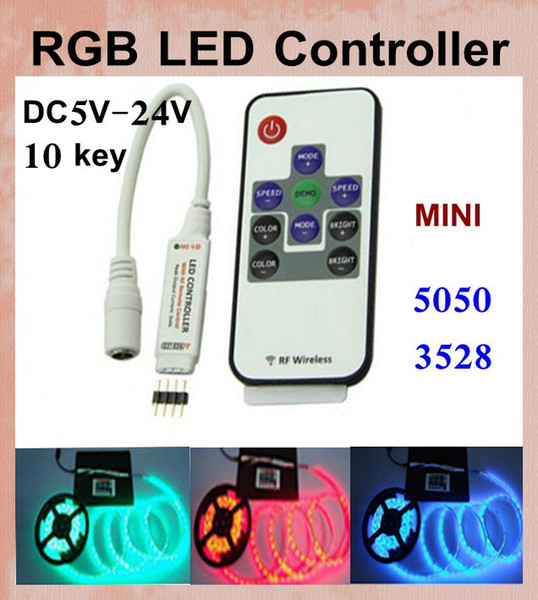 RGB LED strip Controller 144W With RF Wireless Remote Control Mini Dimmer for smd 5050 3528 Led Strip light VS wifi 24key rgb control DT005