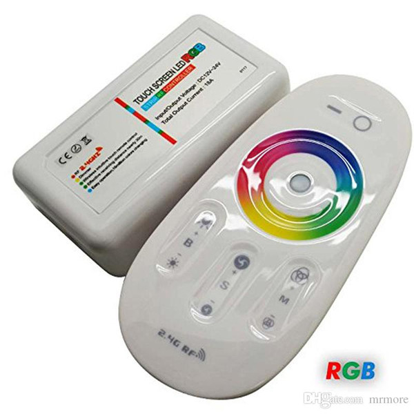 DC12-24A 18A RGB RGBW led controller 2.4G touch screen RF remote control for led strip/bulb/downlight