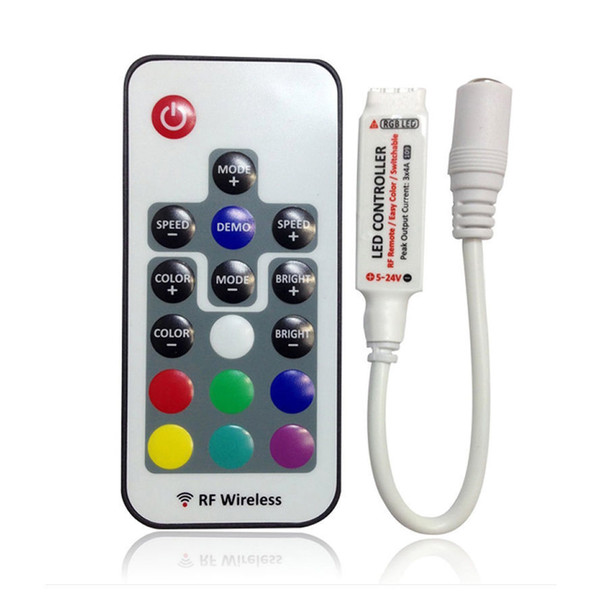 17 Key RF Wireless Mini Remote Controller For 5050/3528 RGB LED Light Strips