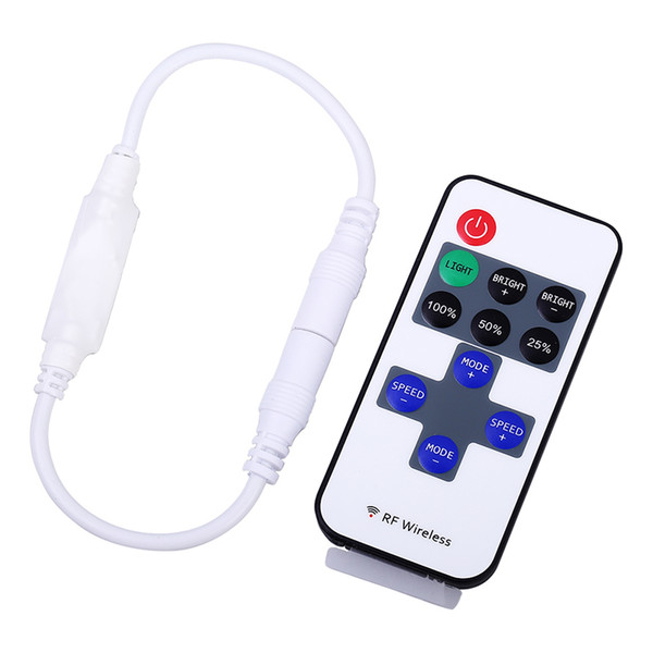 Led Dimmer Mini Controller Wireless RF Remote Controller Hot Sale for Single Color 5050/3528 Strip Light use 11 keys DHL Free Shipping