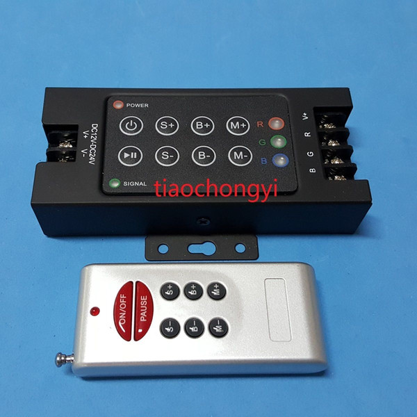 Free shipping DC12V-24V 360w-720w 30A Iron shell Wireless RF Remote RGB Controller LED Dimmer for LED Strip 5050 3528