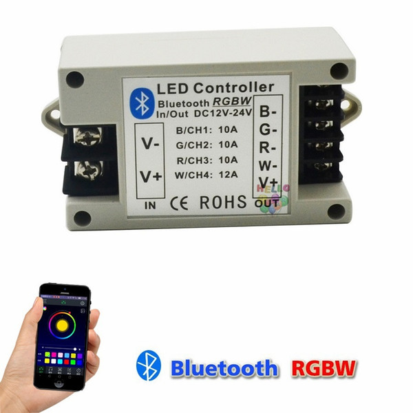 New Bluetooth RGB/RGBW led Controller BT Wireless IOS/Android Led Strip Bluetooth 4.0 Control DC 12V/24V 24A