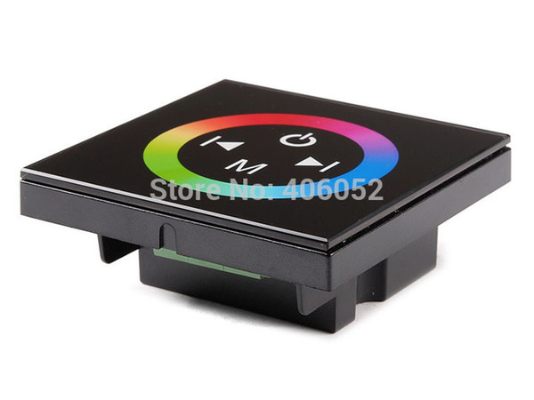 Wholesale-1pcs/lot wholesale Wall LED Touch panel Mount 12A Controller Dimmer DC12-24V for RGB strip light