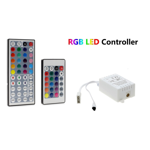 LED RGB Controller DC12V Mini 24 44 Key IR Remote Controller For 3528 5050 RGB LED Strip Lights