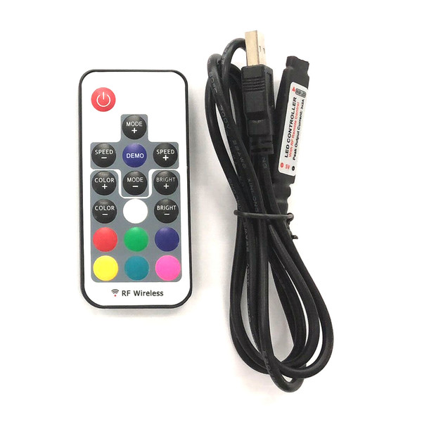 LED strip light controller 10Key 11key 17Key 20key RF wireless remote control brightness adjustable 5V 12V 24V power supply