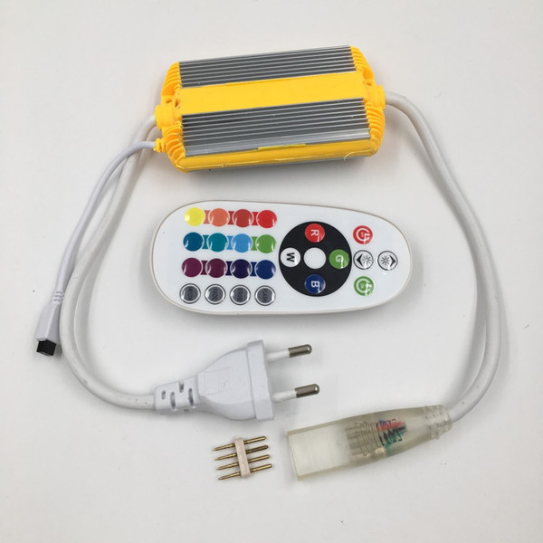 RGB neon LED Strip Controller 24 Keys Wireless IR Remote Control Dimmer 17 color waterproof Transformer 220V 230V 1300W