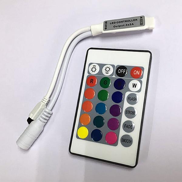 100PCS DC 12V 24 Key Mini LED IR Remote Controller For 3528 & 5050 RGB Strip Light