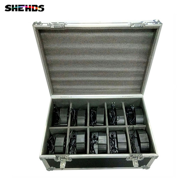 FlightCase with 6/8/10/12/16pcs LED Flat Par 7x12W RGBW Lighting LED Beam party lights, SHEHDS Stage Lighting