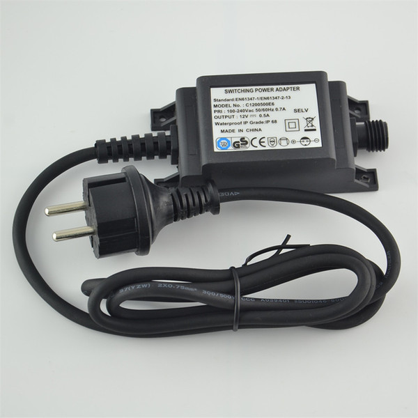 AUCD 1Pcs 100-240V AC To DC DC 12V 0.5A Power Adapter Supply Charger Outdoor Waterproof IP68 EU/US/UK Plug DC-IP68