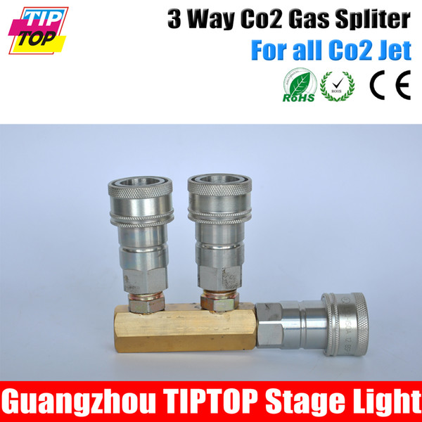 High-quality 3-way CO2 Gas Splitter For Co2 Jet Machine Spare Parts Brass Fitting Pipe Quick Connector Female/Male Con CE