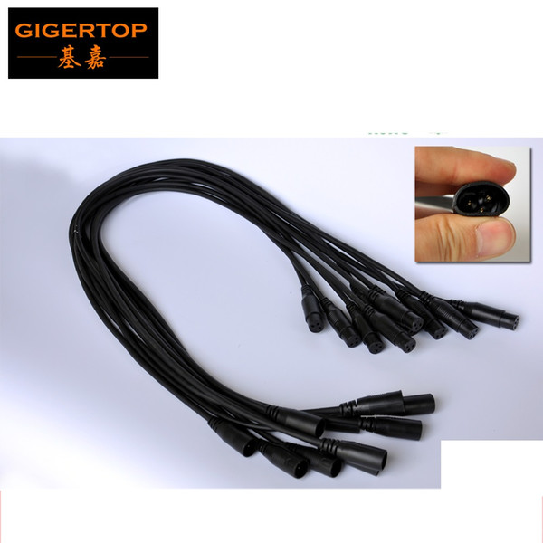 High Cost Performance Black Rubber Head DMX512 Signal Cable 1 meter Length 3 Pin XLR Rubber Plug Lighting Signal Cable CE