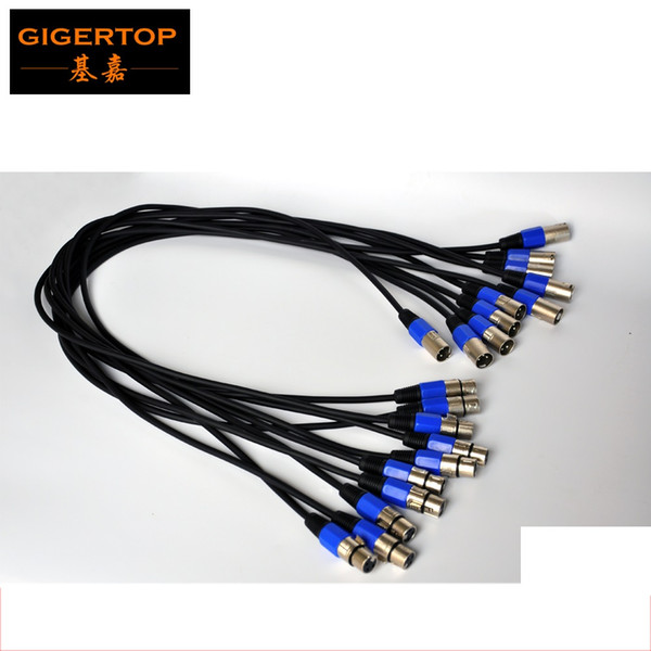 High-quality 1 Meter Long Blue Head First Class DMX 512 Signal Cable with Blue White Color And 3pin Connector CE Certificate