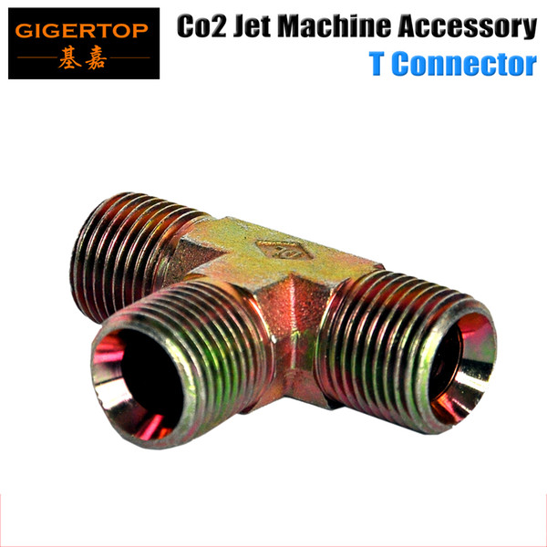 CO2 Jet Machine T Connector from GIGERTOP Two Way Splitter for CO2 Machine Jet CO2 Machine DMX Copper Connector CE