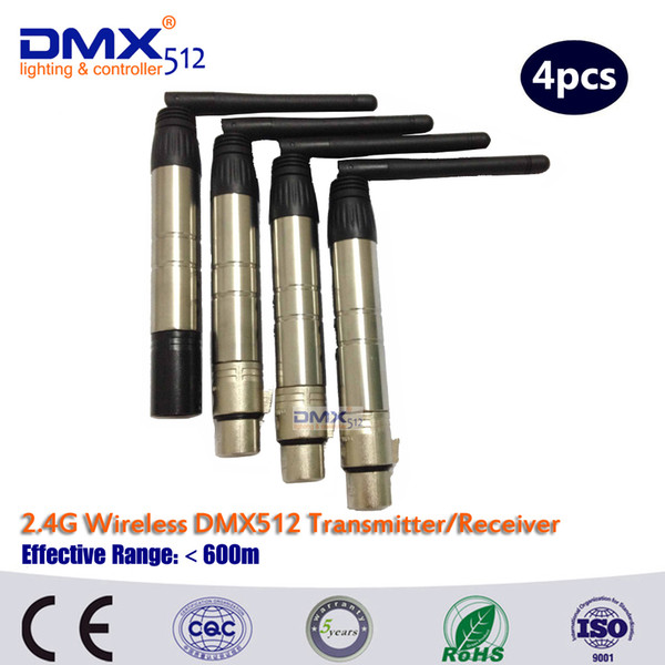 DHL Free Shipping 4PCS Wireless DMX Broadcast transmitter and receiver wireless dmx512 console for led stage light