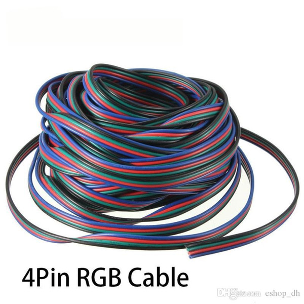 4Pin Channels LED RGB Cable Wire 5m 10M 15M 20M 30M For 5050 3528 Strip Light Extension Extend Wire Cord Connector