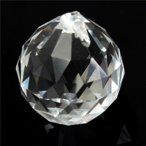 Wholesale-1PC 40mm Clear Crystal Glass Lamp Prisms Part Decoration Hanging Drop Pendant