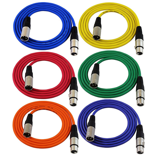 Stage Lighting Cable XLR To XLR Mic Audio Cable Colors Balanced Microphone Snake Cable for Stage/Studio 6.5Feet/2Meters