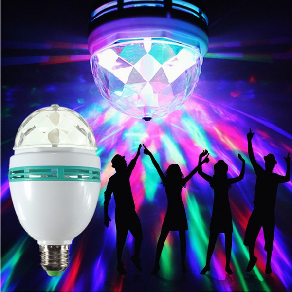 Wholesale-Digital E27 3W LED Stage Light RGB Bulb Crystal Projector Magic DJ Lights Christmas Wedding Party Lamp Dance DJ Effect Light