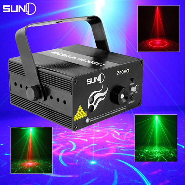 Wholesale-Suny RGB Mini 3 Lens 40 Patterns Mixing Laser Projector Effect Stage Remote 3W Blue LED Light Show Disco Party Lighting