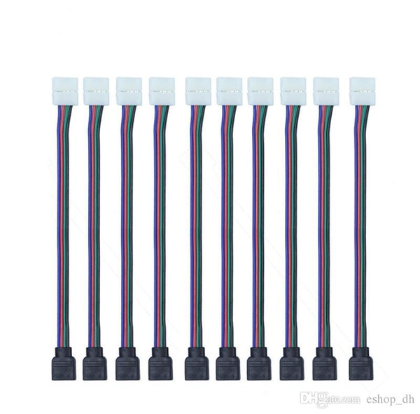 100pcs/Lot 4pin 10MM RGB Led Connector Wire Female Connector Cable For 3528/5050 SMD Non-Waterproof RGB Led Strip Light