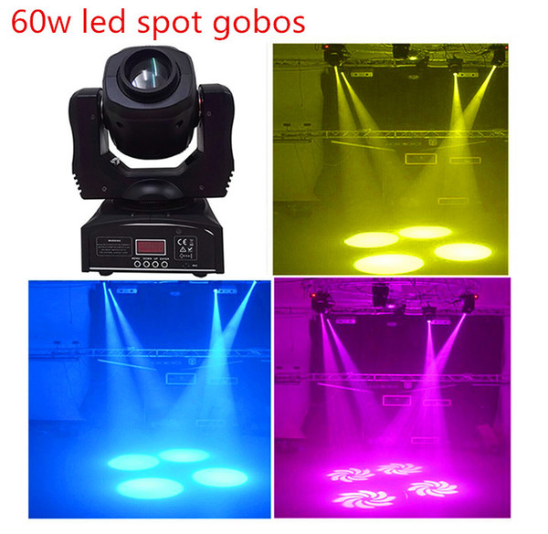 Wholesale-New 60w gobos spot led moving head light 7 colors 7 differnt stage spots light good for ktv wedding