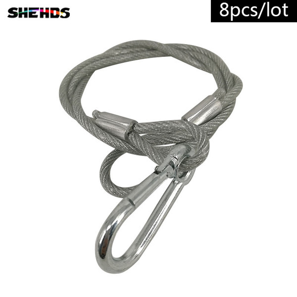 8pcs/lot 80cm Stainless Steel Rope Load bearing 20kg XR33 Safety Ropes Security Cables for LED Par Moving Head Lighting accessorie