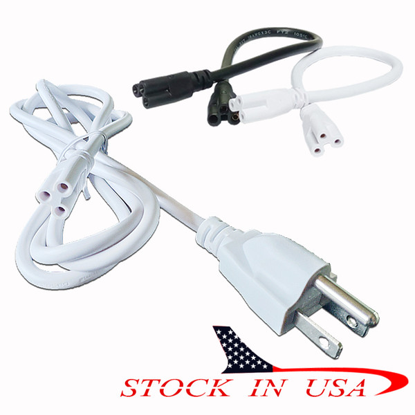 2-pin US Plug power code 6ft T8 LED Tube Wire switch t5 Connector With ON OFF Switch Cord Extension Pigtail Cord In Stock