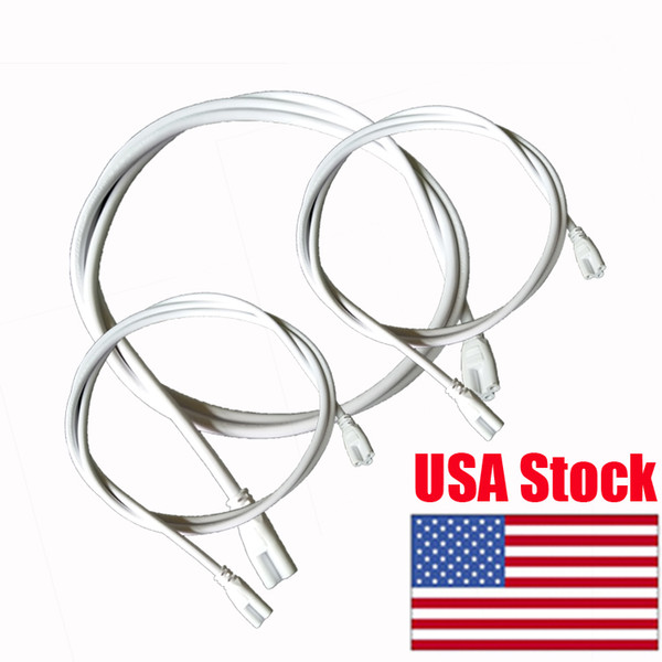 1.5M T4 T5 T8 Tube Connector Cable Cord Double End 3 Pin Standard Connector White Cable Extender4ft Integrated LED tube Link Wire cable Inte