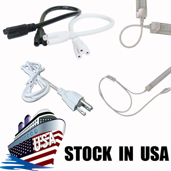 6ft Integrated LED tube power wire cable with On/off switch and AC plug 2 pin plug LED Lamp Connecting Wire