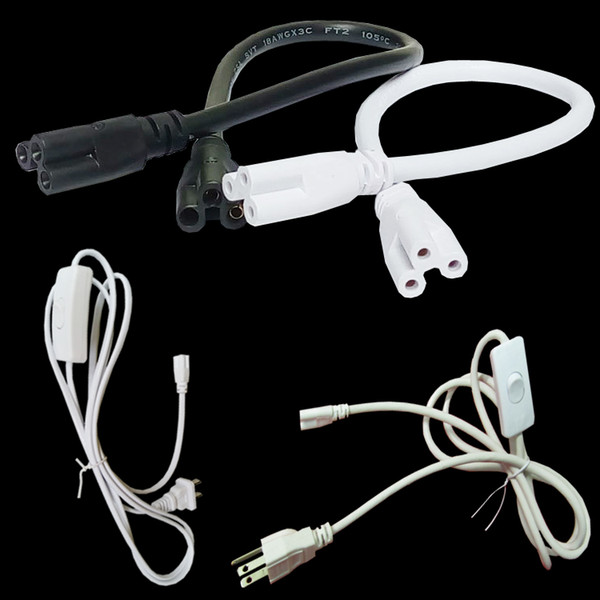 3ft 5ft 6ft Power Cords With switch US Plug Standard Connector For integrated T5 T8 Led Tube Lights