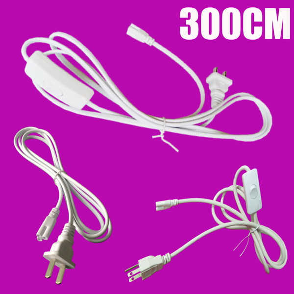 T5 T8 with 303 Switch Power Cord Extension Cable LED Tube Lights 1m 1.5m 1.8m US Plug Cable