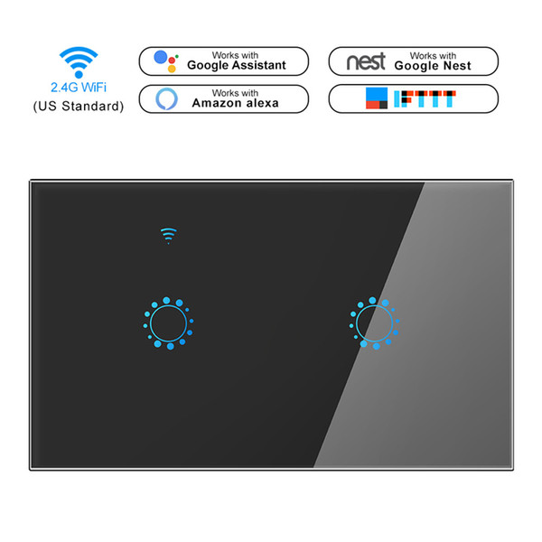 Smart Light Switch US Standard 1 2 3 Gang 110V Wireless Remote Control Light Switches, Remote Touch Wall Switch for Smart Home