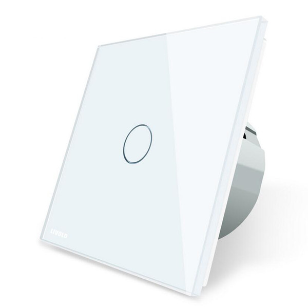 EU Standard Switch Wall Touch Switch Luxury White Crystal Glass, 1 Gang 1 Way Switch, AC 220-250 C701-11/2/3/5