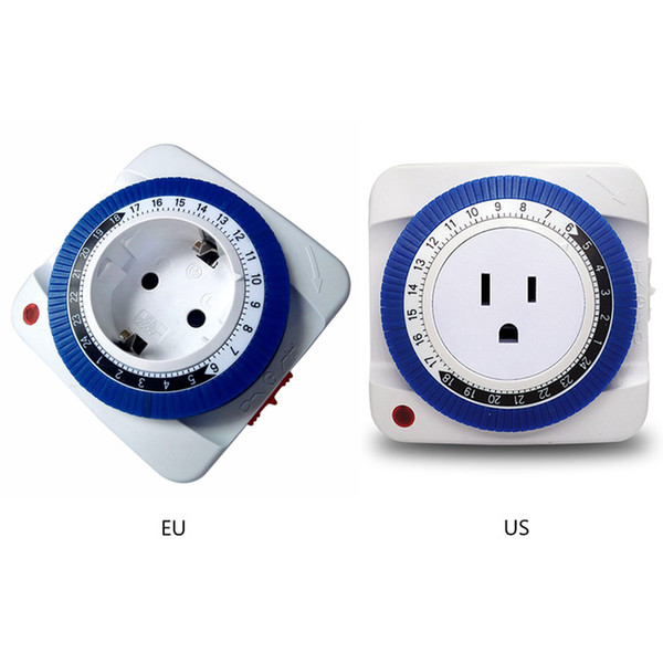 24 Hour Timer Socket Mechanical Program Timer Switch Socket 230V EU/US Plug Wall Outlet Protector Energy Saveing P20