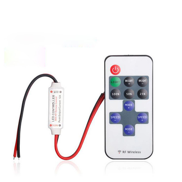 1set Mini Wireless Single Color Remote Control Dimmer DC 12V 11keys RF LED Controller for led Strip light