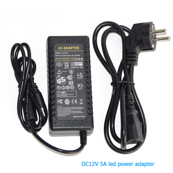 High quality led strip Adapter 12V 5A AC/DC Power Supply Charger Transformer Adapter US/UK/EU/AU standard for LED light