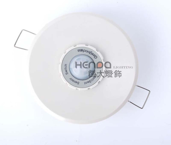 Geagood Human Body Sensor Switch 220V Infrared Sensor Switch White Round Sensor Switch PIR Embedded Ceiling Type 3 Wire System