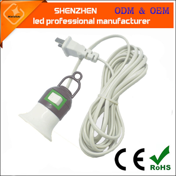 Suspension type wire holder 3 meter wire two phase plug E27 screw pendant lamp headband with switch