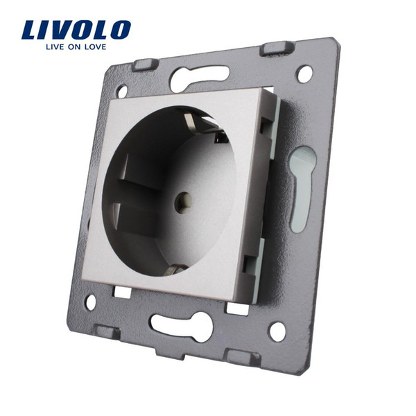 Livolo Socket DIY Parts, Grey Plastic Materials, EU standard, Function Key 16A For EU Wall Socket, VL-C7-C1EU-15