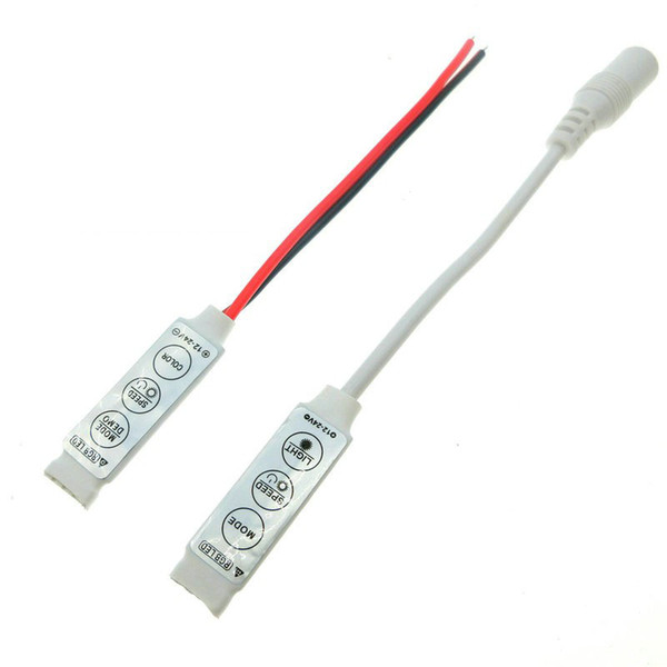 DC12V-24V LED RGB Controller 3Keys Red Black Wire / DC Wire Controller for RGB LED Strips 10pcs/lot